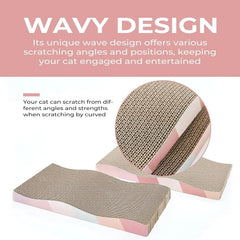 Rectangular wave cat scratching board
