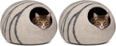 Cat Hole - Premium Felt Cat Bed Fence for Indoor Cats, Handmade Merino Wool (Light Grey, Medium)