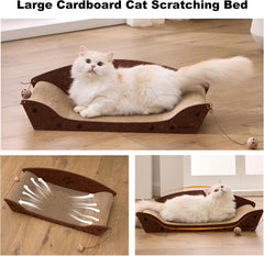 26 inch cardboard cat scratch bed - large indoor cat scratch bed sofa, orthopedic scratch board