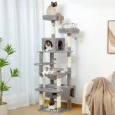 Cat tree and indoor cat tower, scratch column covered with sisal, spacious hammock cushion