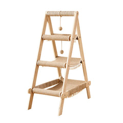 A tree house that can be used in all seasons, with a hammock and scratch column, a large cat tower, and durable cat furniture indoors