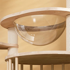 Solid Wood Cat Tower, Scratching Post, Short Climbing Frame, Indoor Jumping Platform, Cat Tree Bed