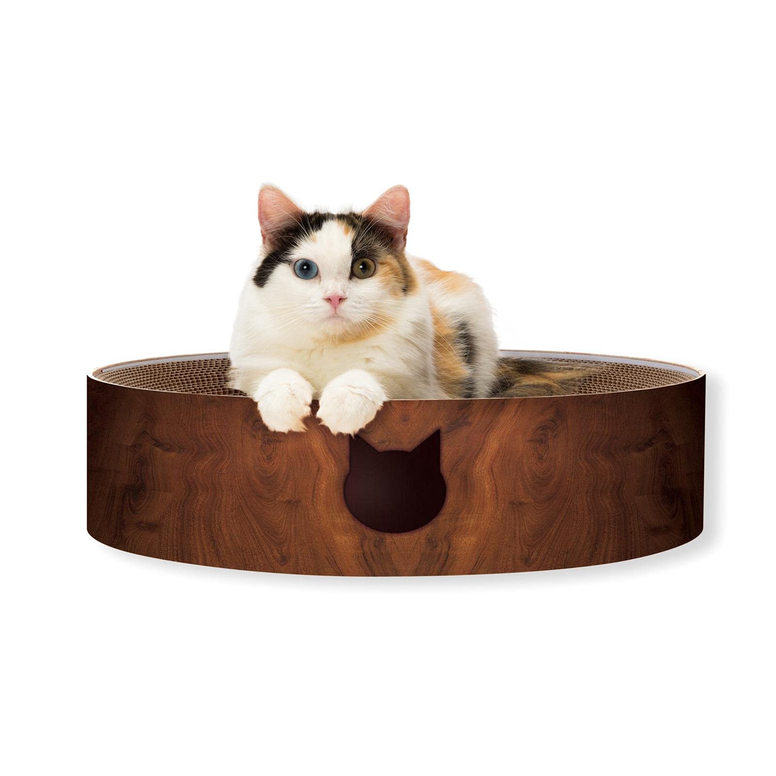Indoor cat scratching bowl - cat scratching blinds with reversible usability and additional comfort