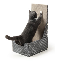 Hidden Scratch Cardboard Cat Scratch Box and Bed - Dark Grey Diamond