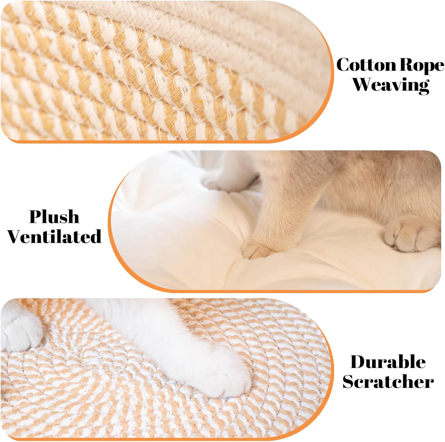Pet cat bed basket with cushion