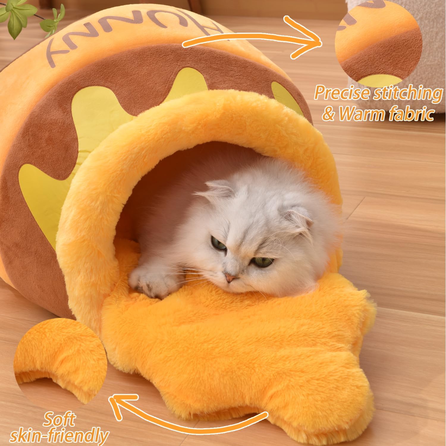 Honey pot cat hole bed, soft and thick rebound sponge pet nest