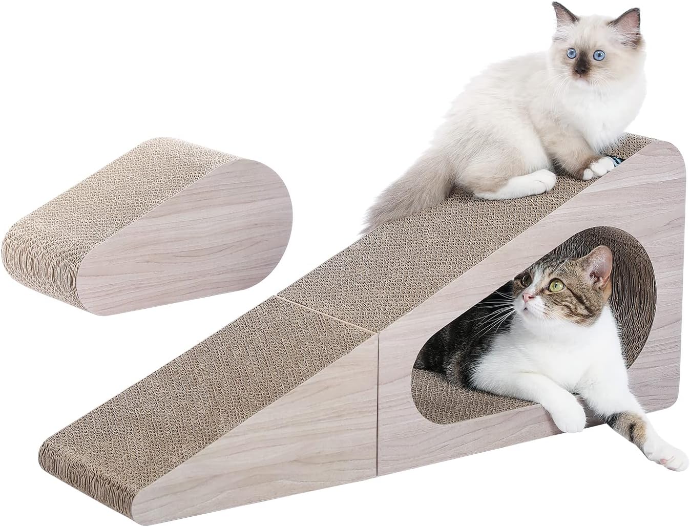 Cardboard cat scratch triangle 2-in-1 cat scratch ramp