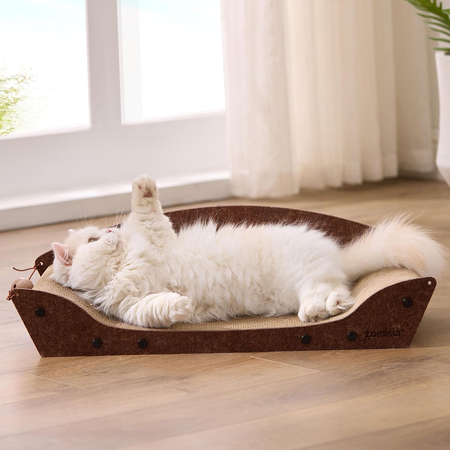 26 inch cardboard cat scratch bed - large indoor cat scratch bed sofa, orthopedic scratch board