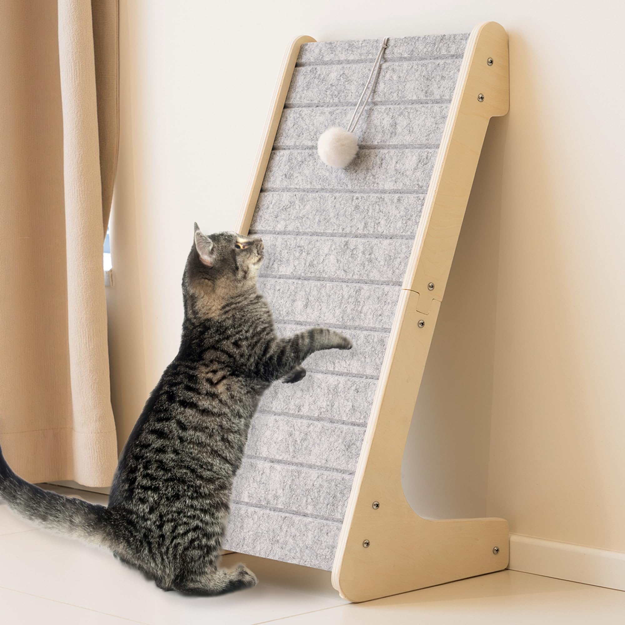 Felt cat scratch scraper, L-shaped scratch pad