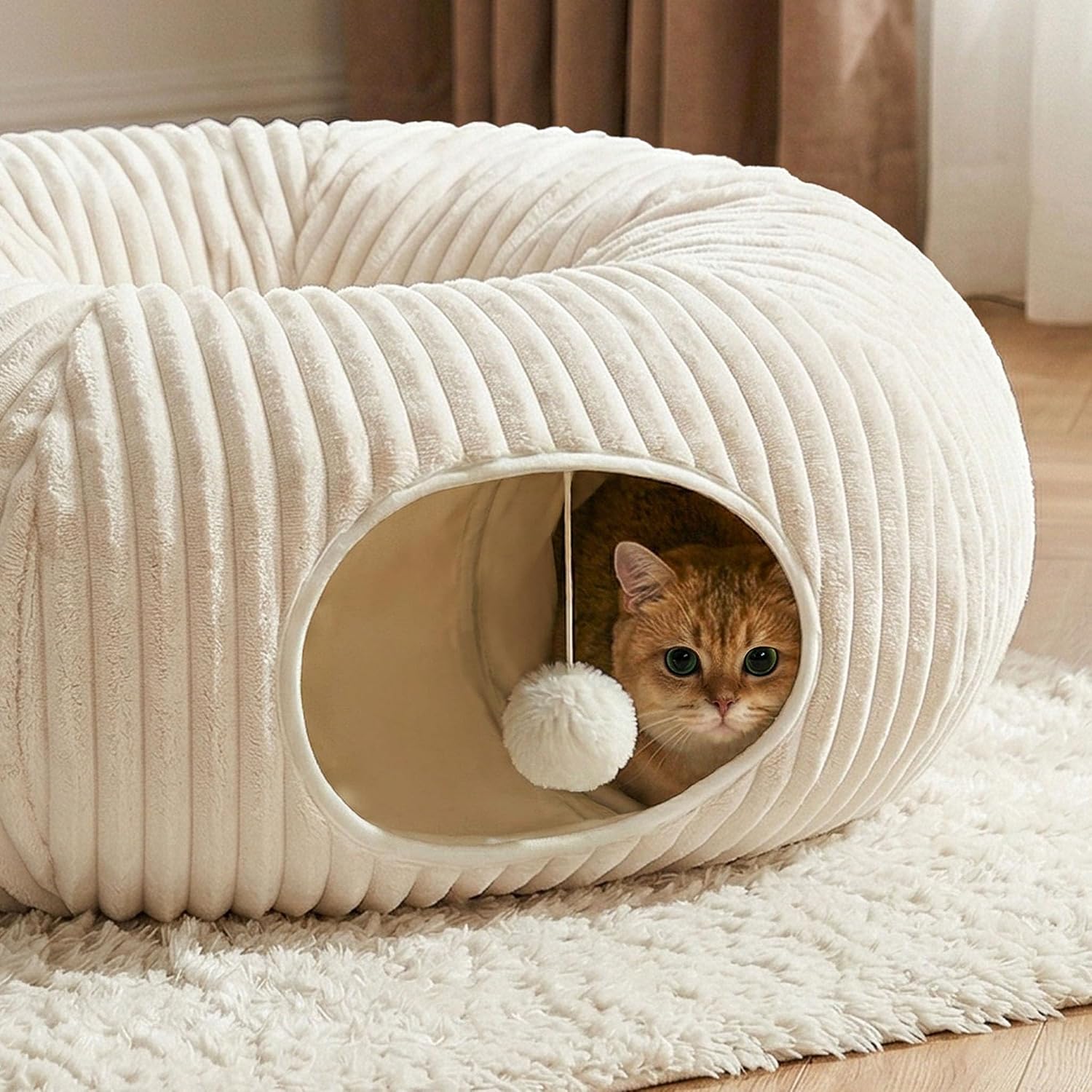 Cat tunnel bed with 40 interactive cat toys, cat tube, and indoor cat toys