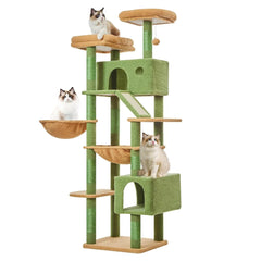 Big cat tree, cactus shaped wooden pet bed, sisal claw pole, Big cat villa