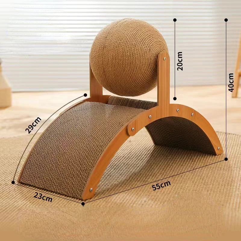 Catnip board, wooden climbing frame, vertical scratch resistant cat toy, rotating sword hemp rope