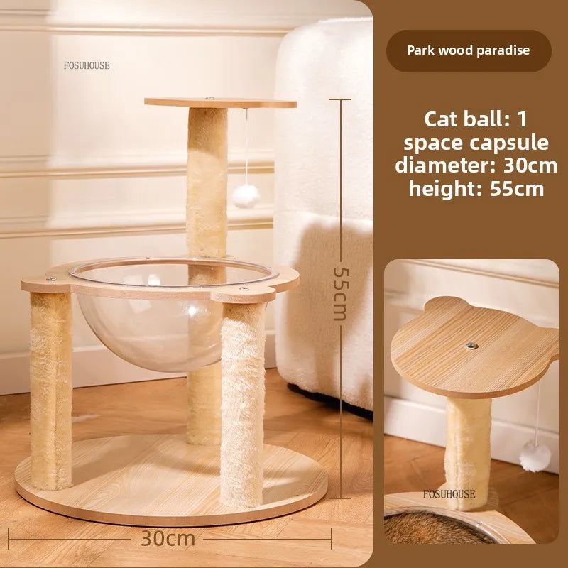 Multi layer sisal cat tree tower home leisure cat catching column, with hammock creative design pet furniture