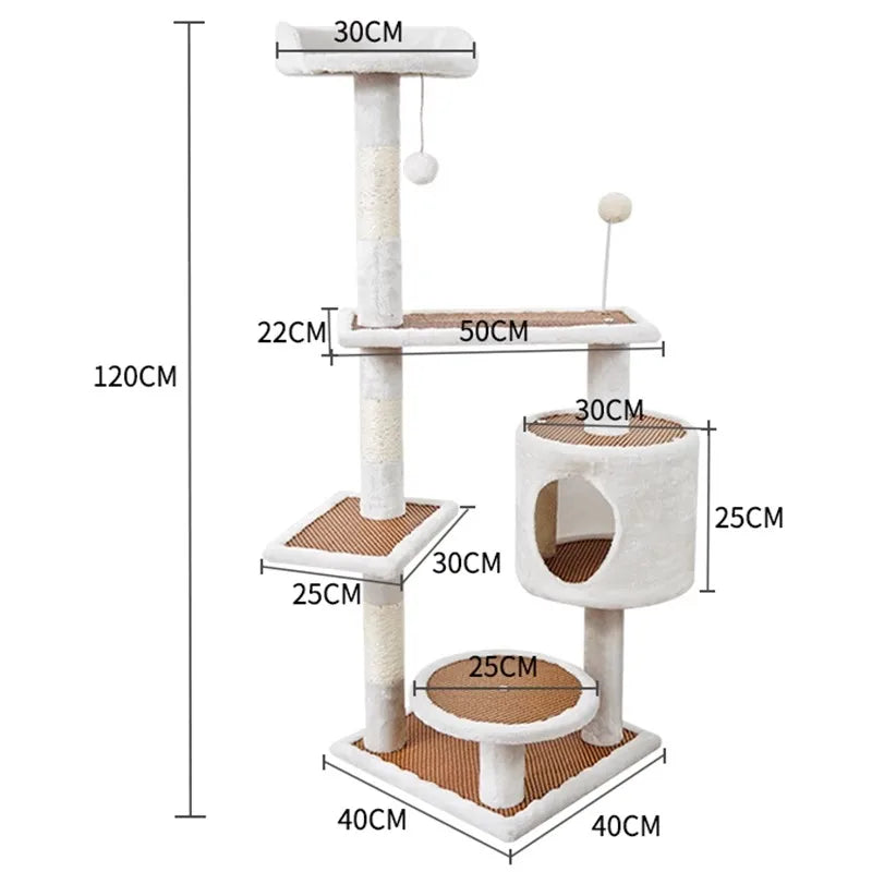Sky Tower Cat Tree - Collection Apartment, Scratch Column, and Jumping Platform