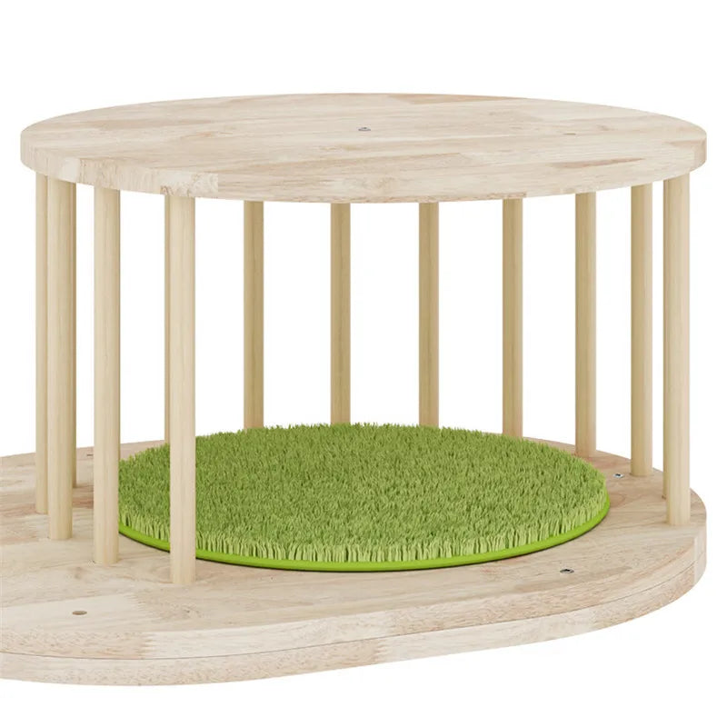 Solid Wood Cat Tower, Scratching Post, Short Climbing Frame, Indoor Jumping Platform, Cat Tree Bed
