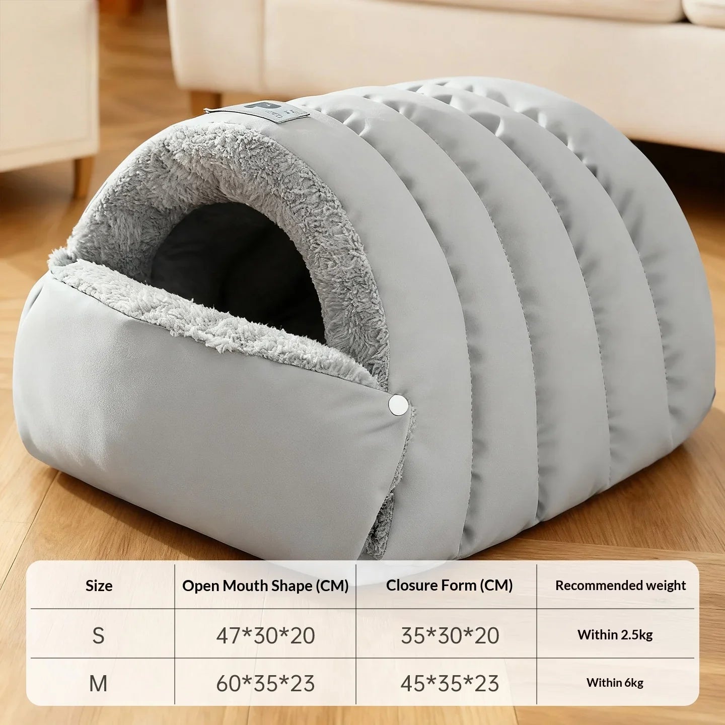 Semi enclosed leather sleeping bag, washable cat house