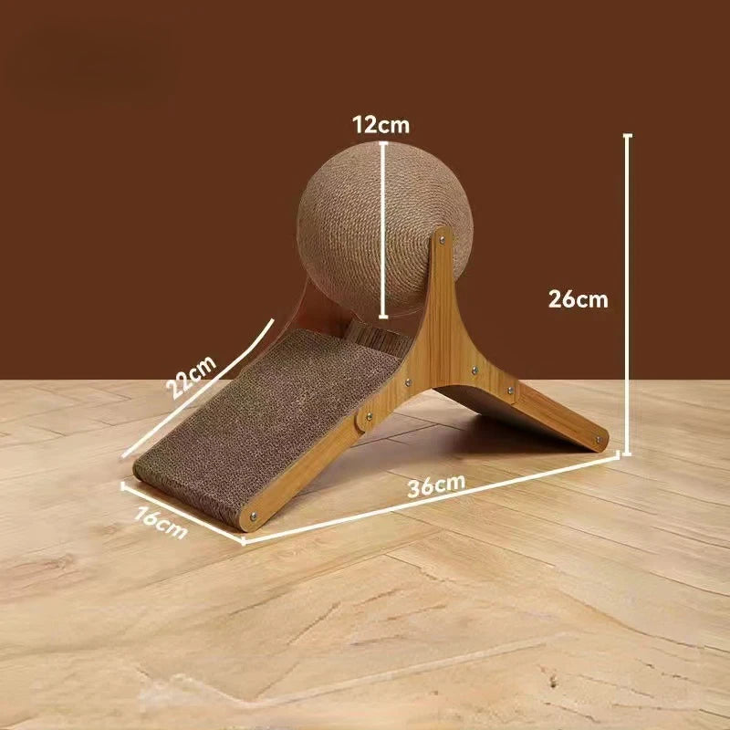 Catnip board, wooden climbing frame, vertical scratch resistant cat toy, rotating sword hemp rope