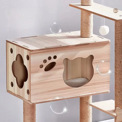 Cat Climbing Frame Multi-layer Scratching Post Strong Load-bearing Cat Tree Luxury Integrated Large Cats Towers