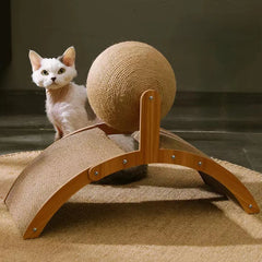 Catnip board, wooden climbing frame, vertical scratch resistant cat toy, rotating sword hemp rope