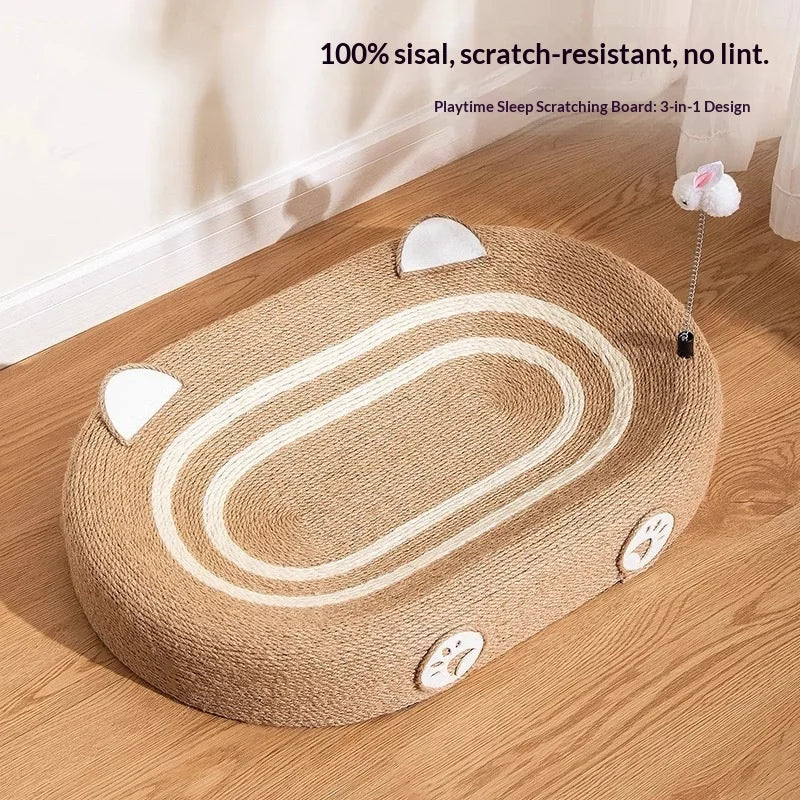 Extra Large Round Sisal Cat Scratcher Bed Durable No Shedding Integrated Cat Nest Scratch Resistant Cat Climbing Frame Cat Shelf